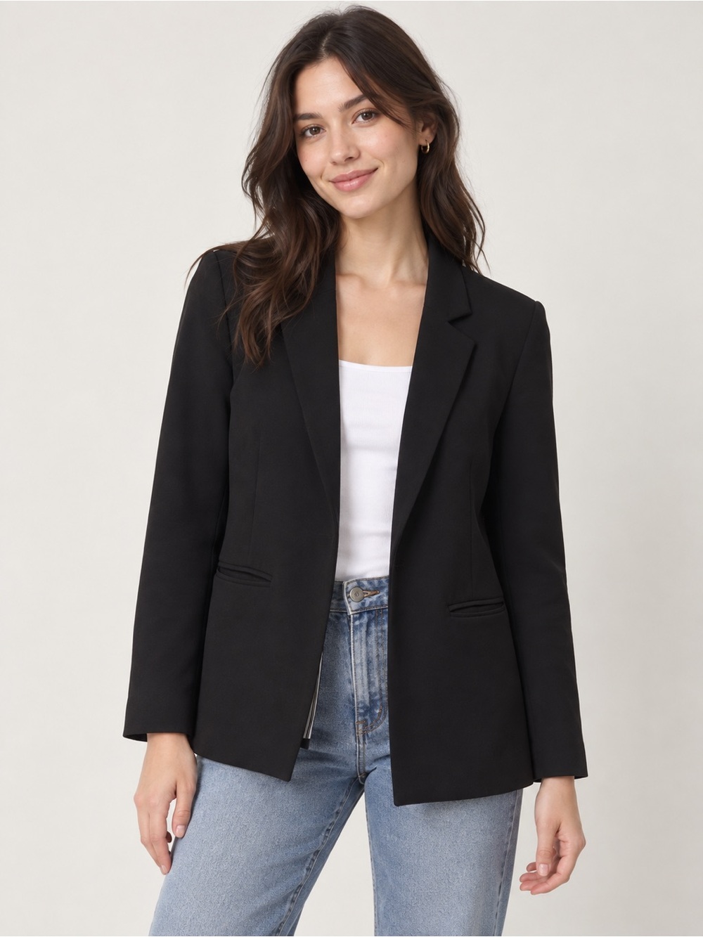 cupcakes & cashmere Black Single-Breasted Blazer